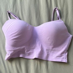 Wireless lightly lined PINK tank with built in bra